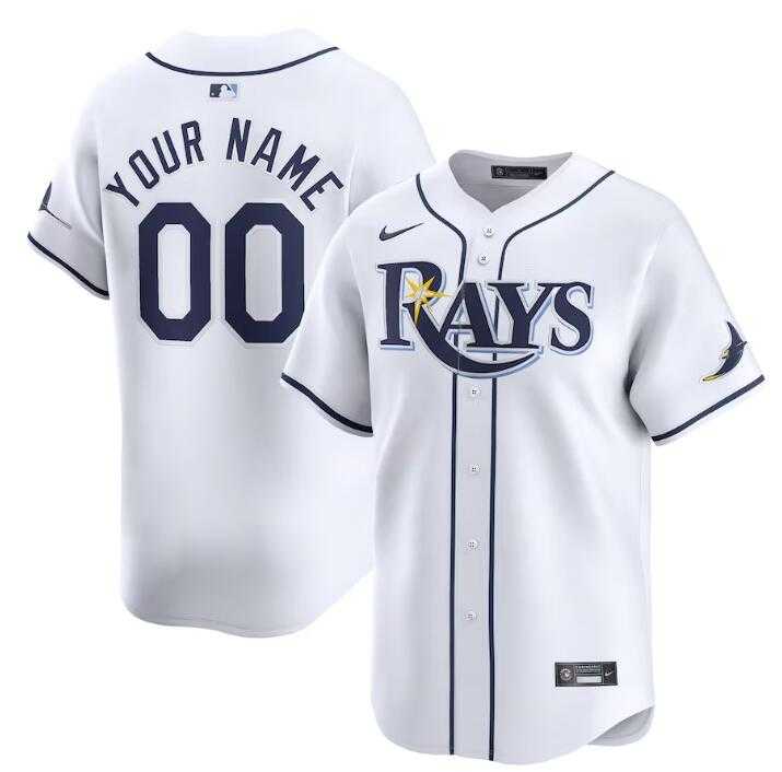 Mens Tampa Bay Rays Active Player Custom White Home Limited Stitched Baseball Jersey